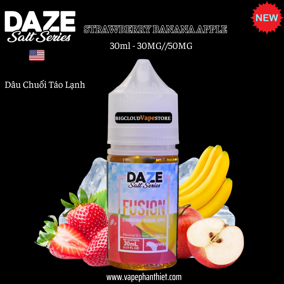 DAZE FUSION SALT 30ml 30MG-50MG Dâu Chuối Táo Lạnh